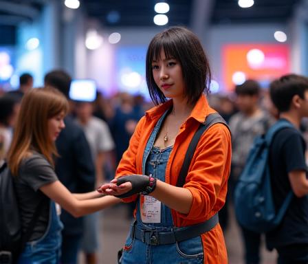 ゲームキャラクターのコスプレをしたイベント参加者